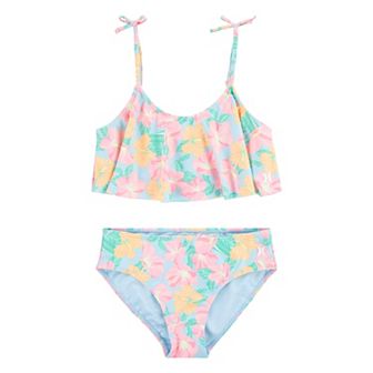 Girls 7-16 Hurley Flounce UPF 50+ Bikini Top And Bottoms Swimsuit Set