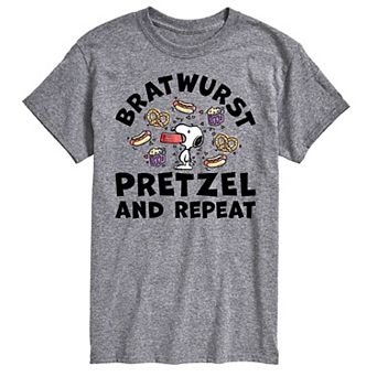 Big & Tall Peanuts Bratwurst Pretzel And Repeat Graphic Tee