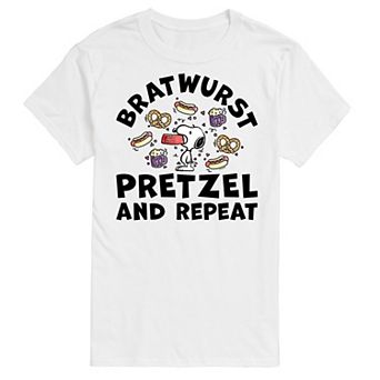 Big & Tall Peanuts Bratwurst Pretzel And Repeat Graphic Tee