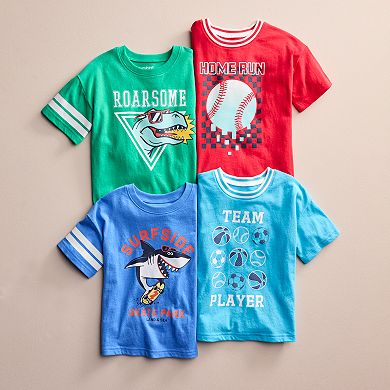 Baby & Toddler Boy Jumping Beans Relaxed Varsity Stripe Short Sleeve Graphic Tee