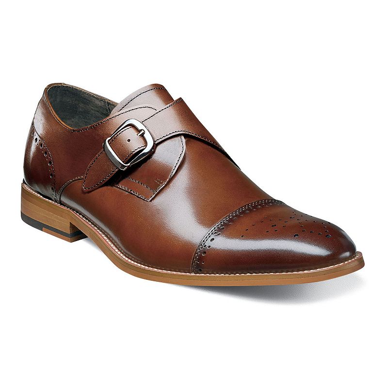 Stacy Adams Duncan Men's Leather Monk Strap Dress Shoes, Size: 9, Red