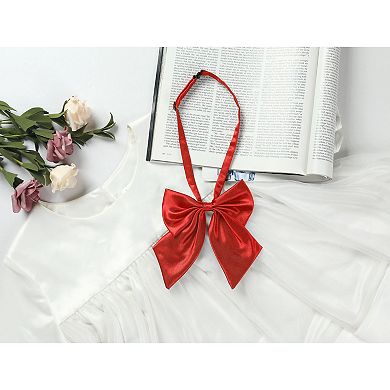 Women's Adjustable Solid Color Pre-tied Bowknot Uniform Bow Tie