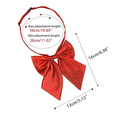 Women's Adjustable Solid Color Pre-tied Bowknot Uniform Bow Tie