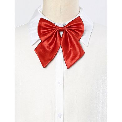 Women's Adjustable Solid Color Pre-tied Bowknot Uniform Bow Tie