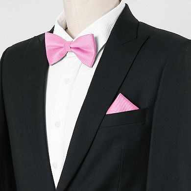 Men's Tie Set Necktie Bowtie Pocket Squares Solid Color for Wedding