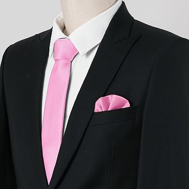 Men's Tie Set Necktie Bowtie Pocket Squares Solid Color for Wedding