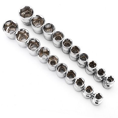 MAXPOWER 1/2 Inch Drive Socket Wrench Set, Metric and SAE, 21PCS