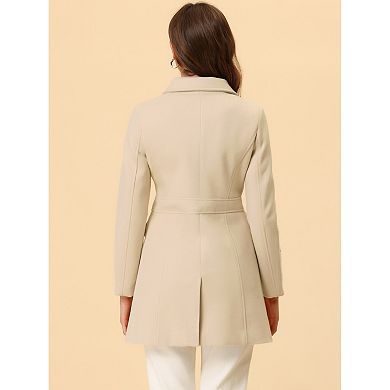 Women's Peter Pan Collar Single Breasted Mid Length Overcoat