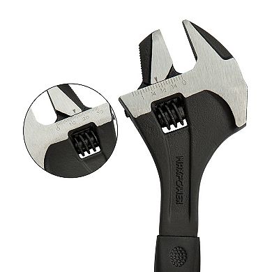 MAXPOWER Adjustable Wrench with Hammer Face, Metric/SAE, 10 Inch