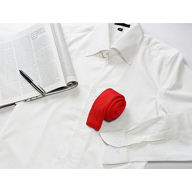 Men's Self-tied Solid Color Neckties Flat Neckwear Knitted Ties