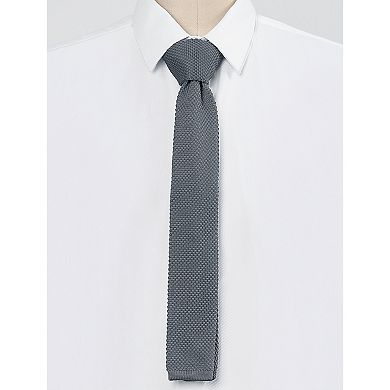 Men's Self-tied Solid Color Neckties Flat Neckwear Knitted Ties
