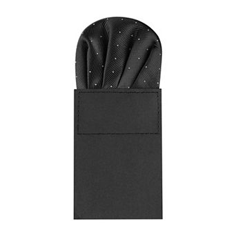 Men's Pre-Folded Polka Dots Round Pocket Square On Card for Suit Handkerchief