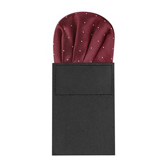 Men's Pre-Folded Polka Dots Round Pocket Square On Card for Suit Handkerchief