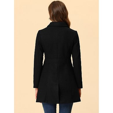 Women's Peter Pan Collar Single Breasted Mid Length Overcoat