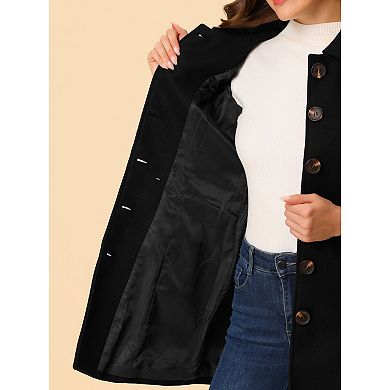 Women's Peter Pan Collar Single Breasted Mid Length Overcoat