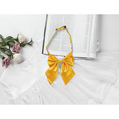 Women's Adjustable Solid Pre-Tied Bowknot Self Halter Neck Bow Tie