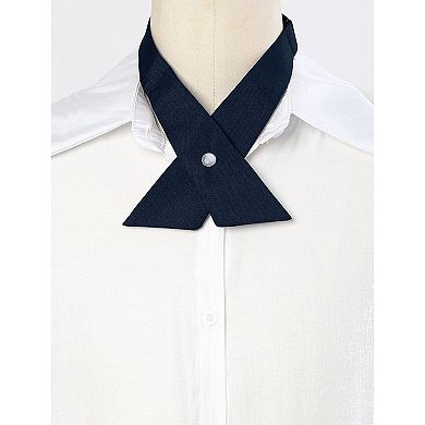 Unisex School Uniform Solid Adjustable Button Criss-Cross Bow Tie