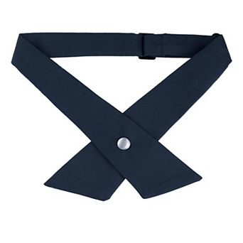 Unisex School Uniform Solid Adjustable Button Criss-Cross Bow Tie