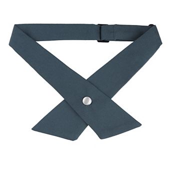Unisex School Uniform Solid Adjustable Button Criss-Cross Bow Tie