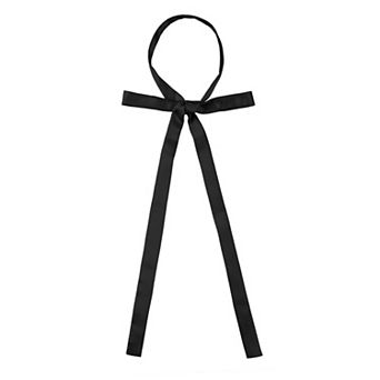 Women's Long Self Tied Bowtie Solid Color Adjustable Neck Elegant Bow Tie