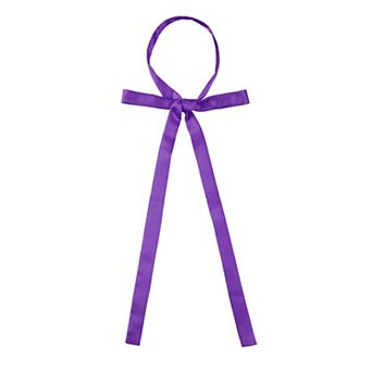 Women's Long Self Tied Bowtie Solid Color Adjustable Neck Elegant Bow Tie