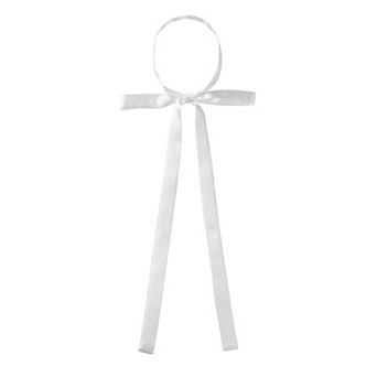 Women's Long Self Tied Bowtie Solid Color Adjustable Neck Elegant Bow Tie