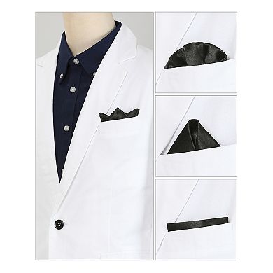 Men's Pocket Square Solid Color Handkerchiefs Self-folded