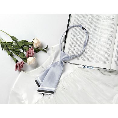 Women's Pre-tied Bowtie Uniform Necktie Adjustable Strap Striped Tie
