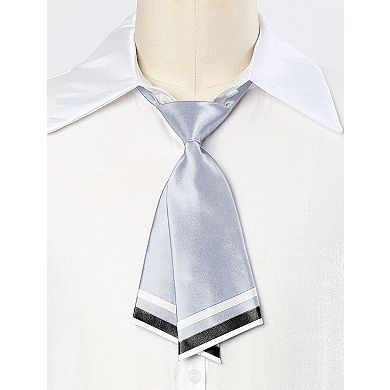 Women's Pre-tied Bowtie Uniform Necktie Adjustable Strap Striped Tie