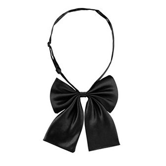 Women's Pre-Tied Bowknot Bow Tie Adjustable Strap Bowtie Solid Color