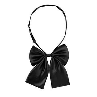 Women's Pre-Tied Bowknot Bow Tie Adjustable Strap Bowtie Solid Color
