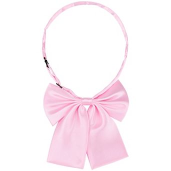 Women's Pre-Tied Bowknot Bow Tie Adjustable Strap Bowtie Solid Color