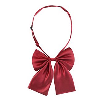 Women's Pre-Tied Bowknot Bow Tie Adjustable Strap Bowtie Solid Color