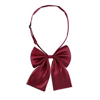 Women's Pre-Tied Bowknot Bow Tie Adjustable Strap Bowtie Solid Color