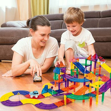PicassoTiles 12 PC Magnet Toy Racetrack Support Column Expansion for Race Car Playset