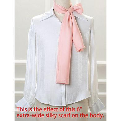 Women's Skinny Silky Solid Color Scarves Waistband Neck Wraps