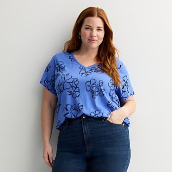 Plus Size Sonoma Goods For Life® Everyday V-Neck T-Shirt