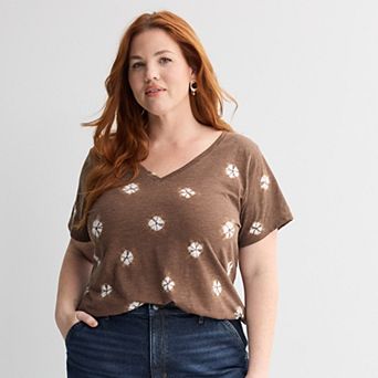 Plus Size Sonoma Goods For Life® Everyday V-Neck T-Shirt