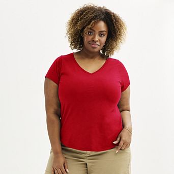 Plus Size Sonoma Goods For Life® Everyday V-Neck T-Shirt