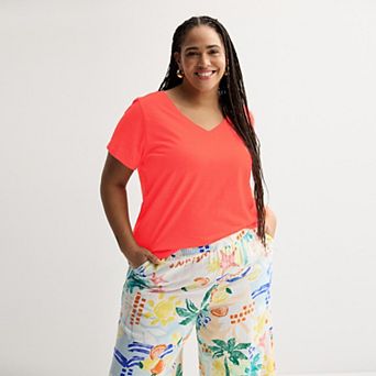 Plus Size Sonoma Goods For Life® Everyday V-Neck T-Shirt