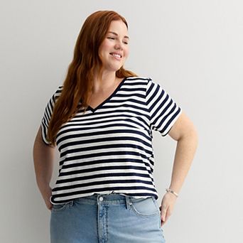Plus Size Sonoma Goods For Life® Everyday V-Neck T-Shirt