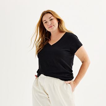 Plus Size Sonoma Goods For Life® Everyday V-Neck T-Shirt