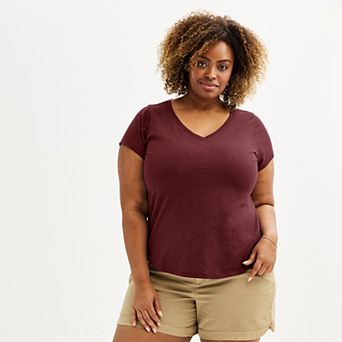 Plus Size Sonoma Goods For Life® Everyday V-Neck T-Shirt
