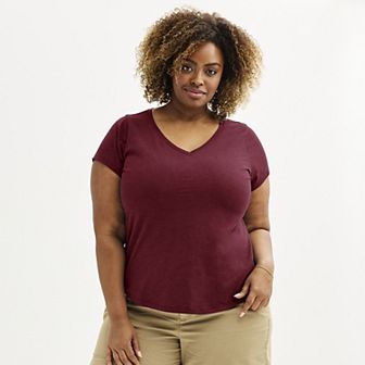 Plus Size Sonoma Goods For Life® Everyday V-Neck T-Shirt