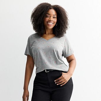Plus Size Sonoma Goods For Life® Everyday V-Neck T-Shirt