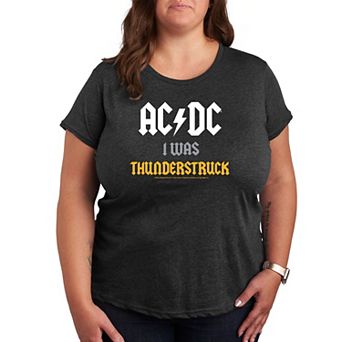 Plus Size ACDC I Was Thunderstruck Graphic Tee