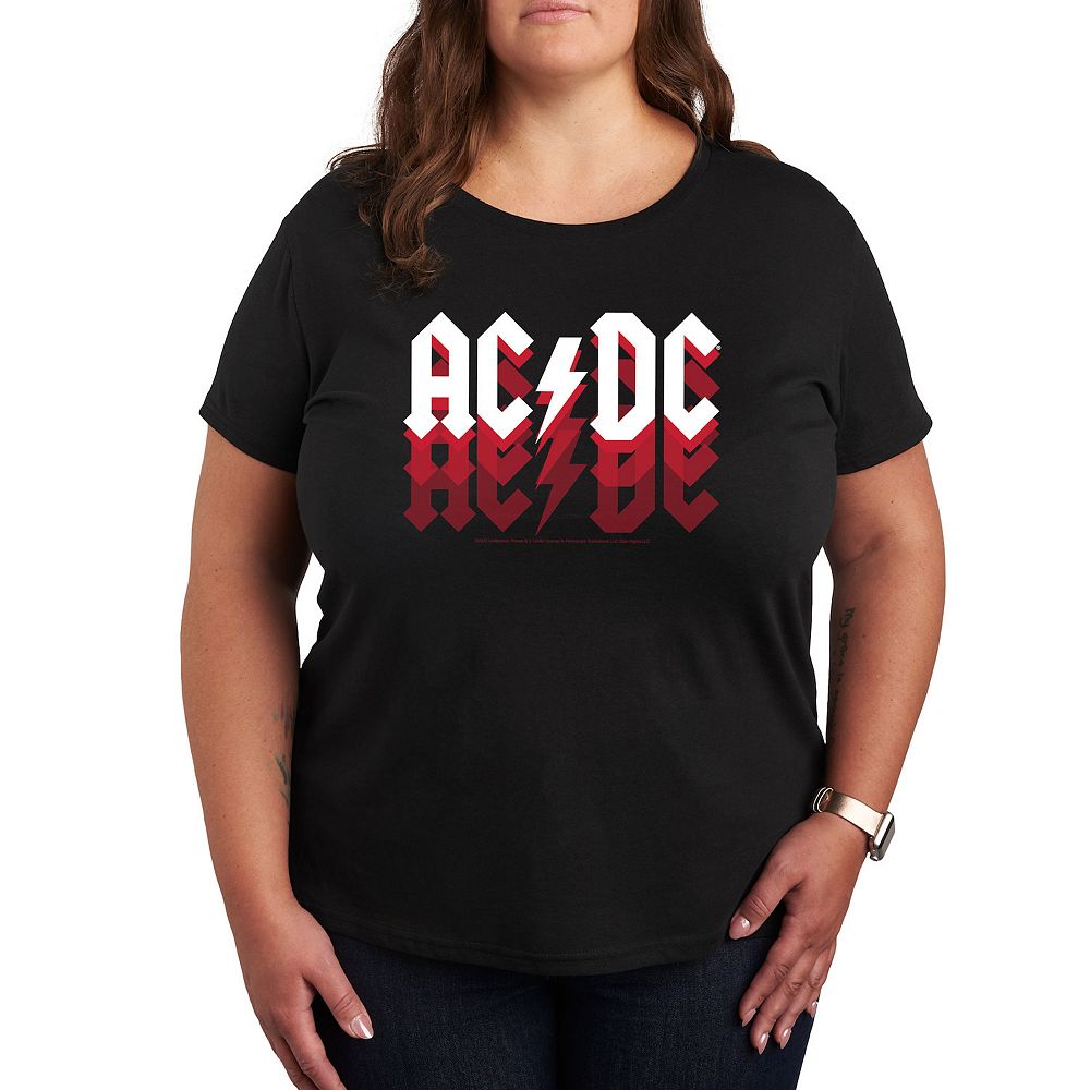 Plus Size ACDC Logo Fade Graphic Tee