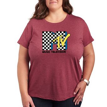Plus Size MTV Checkered Logo Tee
