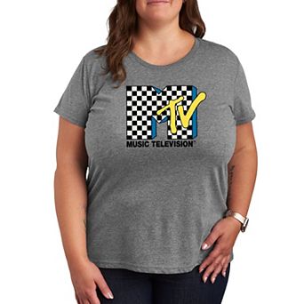 Plus Size MTV Checkered Logo Tee