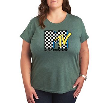 Plus Size MTV Checkered Logo Tee